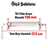 Polavit 128 mm Kulp Sert Plastik Beyaz Çekmece Mobilya Mutfak Dolap Kulbu Kulpu Kulpları 10 ADET thumbnail 2