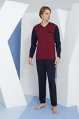 Kly 9260 Erkek V Yaka Uzun Kollu Pijama Takım - 1