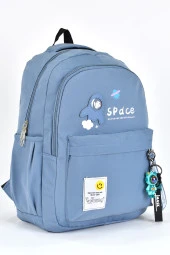 Elatae Kız Çocuk Genç Çok Gözlü Günlük Seyahat Okul Sırt Çantası Mavi 51705 thumbnail 2
