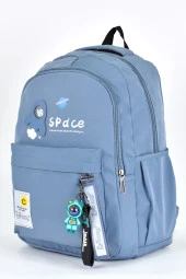 Elatae Kız Çocuk Genç Çok Gözlü Günlük Seyahat Okul Sırt Çantası Mavi 51705 thumbnail 4