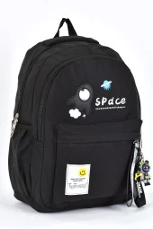 Elatae Kız Çocuk Genç Çok Gözlü Günlük Seyahat Okul Sırt Çantası Siyah 51705 thumbnail 2