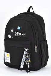 Elatae Kız Çocuk Genç Çok Gözlü Günlük Seyahat Okul Sırt Çantası Siyah 51705 thumbnail 4