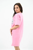 Kadın Baskılı Oversize T-shirt Elbise 5218-24 - 10