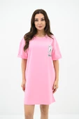 Kadın Baskılı Oversize T-shirt Elbise 5218-24 - 9