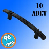 Sert Plastik Siyah Çekmece Mobilya Mutfak Dolap Kulbu Kulpu Kulpları 96 mm Kulp 10 ADET thumbnail 1