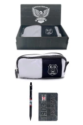 Beşiktaş Orijinal Kalemlik Set 2 Bölmeli Kalem Kutusu Ahşap Kutulu 2li Kırtasiye Hediye Set - 1