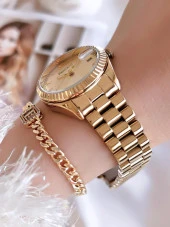 Ferrucci Çelik Kordon 2 Yıl Garantili Takvimli Kadran 30 Mt Suya Dayanıklı Kadın Kol Saati B.130163X thumbnail 3