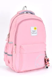 Elatae Unisex Ortopedik Çok Gözlü Günlük Seyahat Okul Sırt Çantası Pembe 51709 - 2