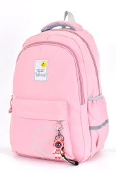Elatae Unisex Ortopedik Çok Gözlü Günlük Seyahat Okul Sırt Çantası Pembe 51709 - 4