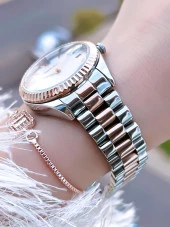 Ferrucci Kadın Kol Saati+Bileklik Özel Seri Çelik Kordon Kararma Renk Atma Yapmaz BİLEKTE.F.05 thumbnail 3