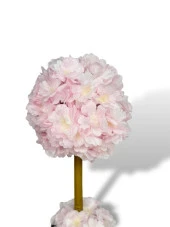 Nettenevime Yapay Çiçek Beyaz Metal Saksıda Bahardalı Japon Kiraz Çiçeği Ağacı 45*15cm - 3