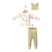 Kendinden Eldivenli Patikli Erkek Bebek Hastane Çıkışı Takımı 0-3 Ay - 1