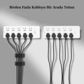 3B Trend Yapışkanlı Kablo Toplayıcı 4 Adet Masa Kablo Düzenleyici Klips Duvara Sabitleyici - 2