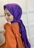 Loryan Scarf Jakarlı Şal, Floş Jakar Retro Şal 0129  MÜRDÜM - 2