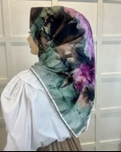 Quare Çiçek Desenli Rayon Eşarp 10701  ZÜMRÜT thumbnail 3