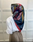 Quare Fırça Desen Kristal Eşarp 01066  KIRMIZI - 3