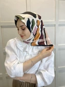 Quare Desenli Rayon Eşarp 01072  BEJ thumbnail 2