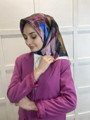 Quare Fırça Desen Kristal Eşarp 01066  LACİVERT thumbnail 3