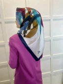 Quare Fırça Desen Kristal Eşarp 01066  KREM - 3