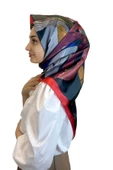 Quare Fırça Desen Kristal Eşarp 01066  KIRMIZI - 1