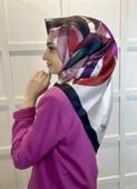 Quare Fırça Desen Kristal Eşarp 01066  KIRIK BEYAZ - 2
