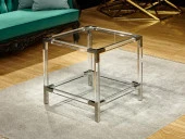 LAMEDORE RALPH SERISI GUMUS KARE YAN SEHPA 60X60X60 CM - 1