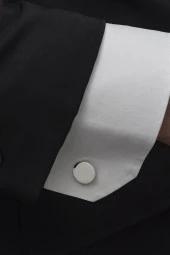 Yuvarlak Düz Gümüş Harfli Kol Düğmesi thumbnail 2