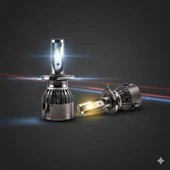 Space 12V Çift Renk Sarı Beyaz H4 Led Far Ampulü thumbnail 1