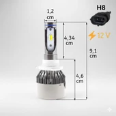 Space 12V Çift Renk Sarı Beyaz H8 Led Far Ampulü thumbnail 2