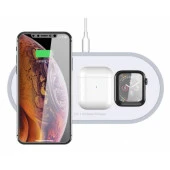 Polham 3in1 Wireless Şarj Kablosuz Şarj iPhone Apple Watch AirPods Şarj Huawei Samsung Xiaomi Şarj - 1