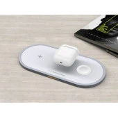 Polham 3in1 Wireless Şarj Kablosuz Şarj iPhone Apple Watch AirPods Şarj Huawei Samsung Xiaomi Şarj - 3