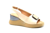 VENÜS 2409302Y DOLGU TOPUK FASHİON DERİ KADIN SANDALET - 1
