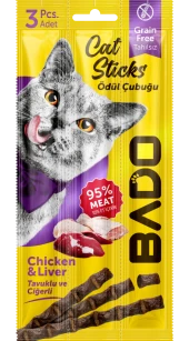 Bado Kedi Ödül Çubuğu Tavuk ve Ciğerli 3x5gr - 1