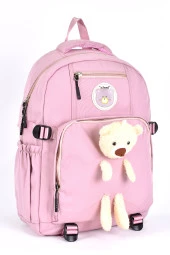 Elatae Ortopedik Lüks Kumaş Çok Gözlü Çocuk İlkokul Sırt Çantası Pembe 51694 thumbnail 2