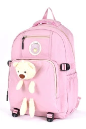 Elatae Ortopedik Lüks Kumaş Çok Gözlü Çocuk İlkokul Sırt Çantası Pembe 51694 thumbnail 4