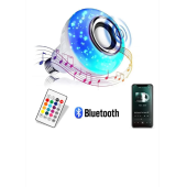 Bluetooth Hoparlör Led Akıllı Ampul Lamba 12 Renk Kumandalı Beyaz Buetooth - 1