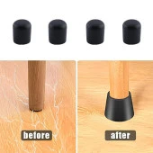 Masa Sandalye Sehpa Ayak Tapası Tıpa Papuç Takoz Yuvarlak Siyah 28 mm Parke Zemin Koruyucu 4 Adet - 4