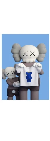 LAMEDORE KAWS KARL AND FROG KRISTAL TABLO 1 50*70 - 1