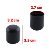 Masa Sandalye Sehpa Ayak Tapası Tıpa Papuç Takoz Yuvarlak Siyah 32 mm Parke Zemin Koruyucu 4 Adet thumbnail 2