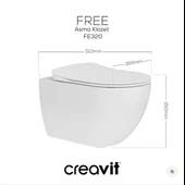Creavit FE320 ASMA KLOZET VE YAVAŞ KAPANAN CREAVİT KAPAK - 3