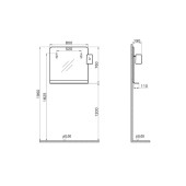 Nest Raflı Ayna 80 Cm - 56154 - 2