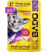 Bado Yetişkin Yaş Kedi Maması Tavuk Etli 85Gr 8'li - 2