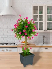 Nettenevime Bonsai Dekoratif Yapay Ağaç Pembe Mineli Bonzai 50*25CM - 2