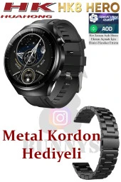 Xiaomi Redmi Note 7 Uyumlu Akıllı Saat Erkekler İçin Konuşma Özellikli Metal Kordon Hediyeli thumbnail 3