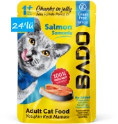 Bado Yetişkin Yaş Kedi Maması Somonlu 85Gr 24'lü - 2