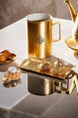 Ottoman Series Tepsili Altın Renkli Çift Kişilik Kahve Fincan Seti ve Lokumluk 100 ml - 1