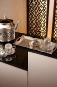 Ottoman Series Tepsili Gümüş Renkli Çift Kişilik Kahve Fincan Seti ve Lokumluk 100 ml - 2