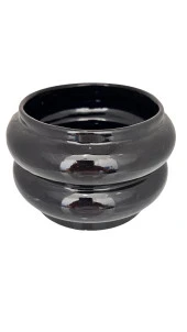 Bitki Tasarımı Seramik Katlı Saksı Vazo Siyah Kısa thumbnail 3