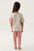 U.S. Polo Assn.1809 Lisanslı Rose Bej Kız Çocuk Pijama Takımı - 5