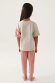 U.S. Polo Assn.1809 Lisanslı Rose Bej Kız Çocuk Pijama Takımı - 5